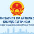 Danh sách 19 Tòa án nhân dân khu vực TP.HCM theo địa bàn mới từ 1/7/2025